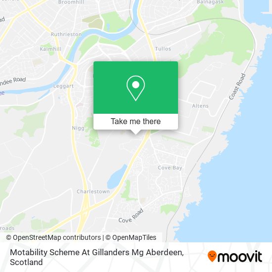 Motability Scheme At Gillanders Mg Aberdeen map