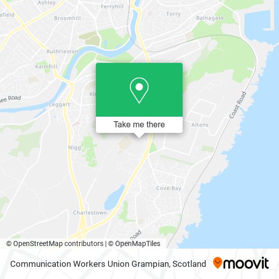 Communication Workers Union Grampian map