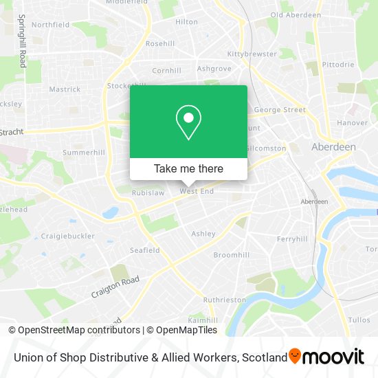 Union of Shop Distributive & Allied Workers map