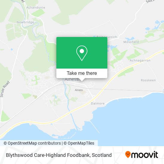 Blythswood Care-Highland Foodbank map