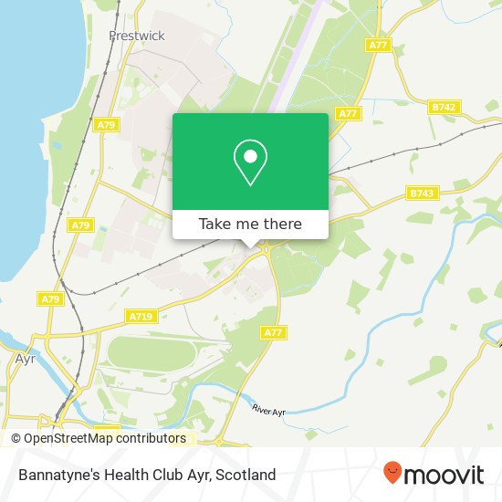 Bannatyne's Health Club Ayr map