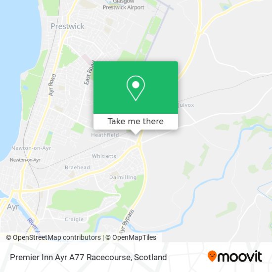 Premier Inn Ayr A77 Racecourse map