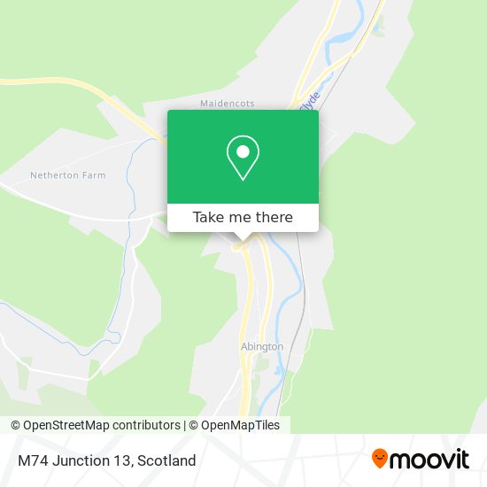 M74 Junction 13 map