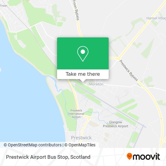 Prestwick Airport Bus Stop map