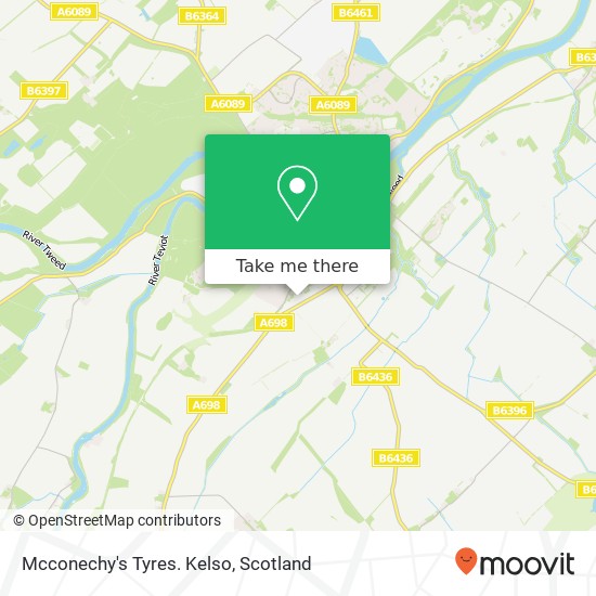 Mcconechy's Tyres. Kelso map