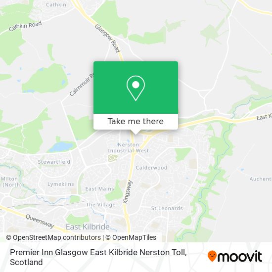 Premier Inn Glasgow East Kilbride Nerston Toll map