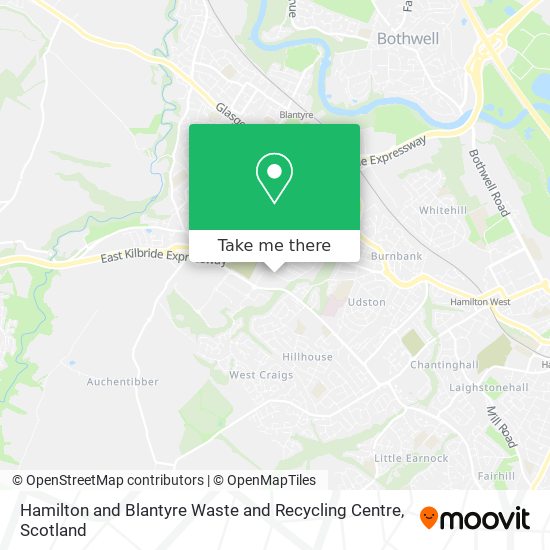 Hamilton and Blantyre Waste and Recycling Centre map