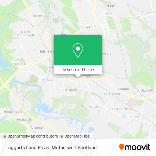 Taggarts Land Rover, Motherwell map