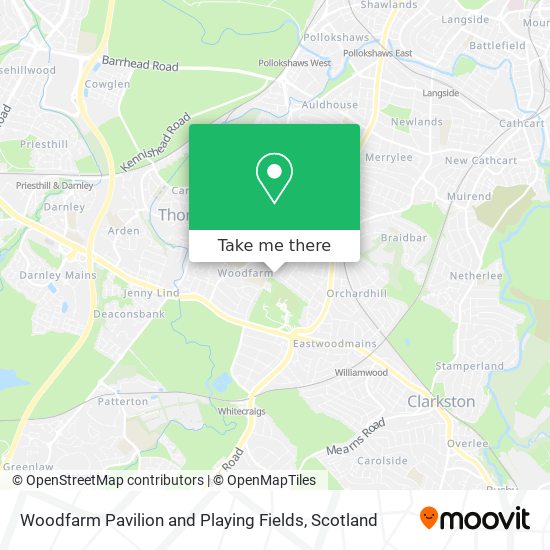 Woodfarm Pavilion and Playing Fields map