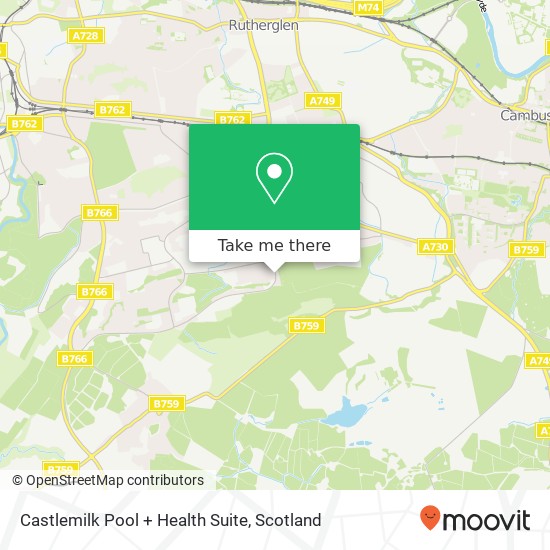 Castlemilk Pool + Health Suite map