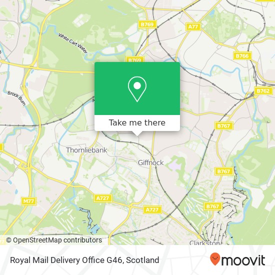 Royal Mail Delivery Office G46 map