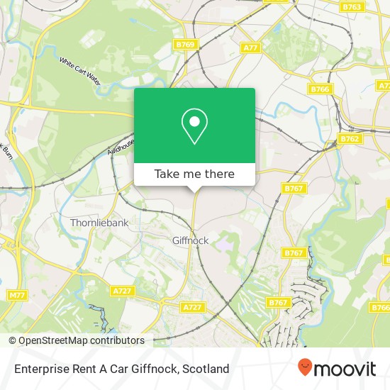 Enterprise Rent A Car Giffnock map