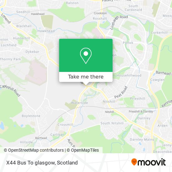 X44 Bus To glasgow map