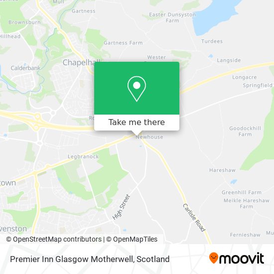 Premier Inn Glasgow Motherwell map