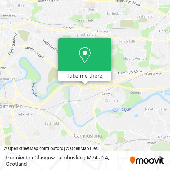 Premier Inn Glasgow Cambuslang M74 J2A map