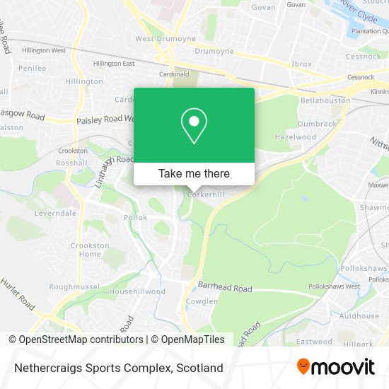How to get to Nethercraigs Sports Complex in Glasgow by bus or train?