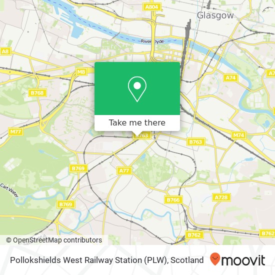 Pollokshields West Railway Station (PLW) map