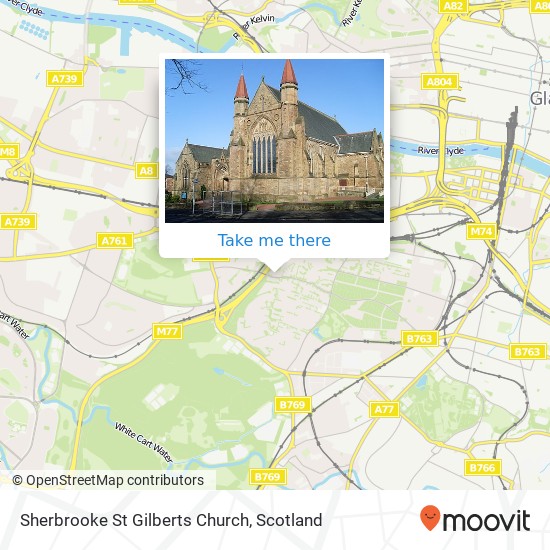 Sherbrooke St Gilberts Church map
