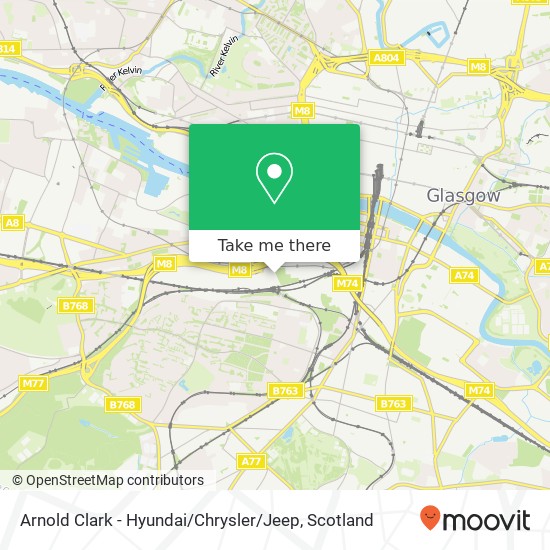 Arnold Clark - Hyundai / Chrysler / Jeep map