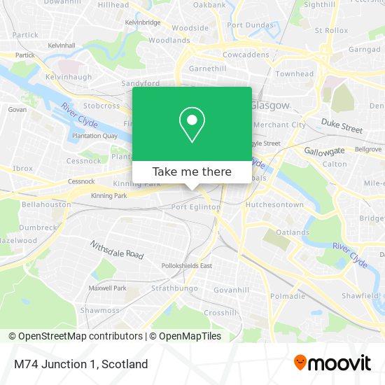 M74 Junction 1 map