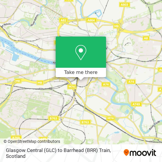 Glasgow Central (GLC) to Barrhead (BRR) Train map