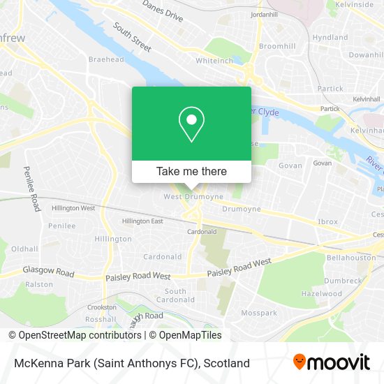 How to get to McKenna Park (Saint Anthonys FC) in Glasgow by bus, train