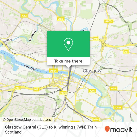 Glasgow Central (GLC) to Kilwinning (KWN) Train map