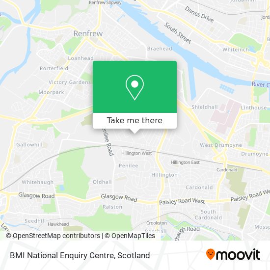 BMI National Enquiry Centre map