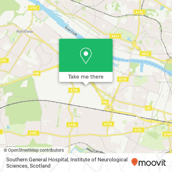 Southern General Hospital, Institute of Neurological Sciences map