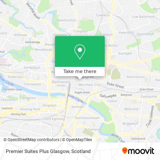 Premier Suites Plus Glasgow map