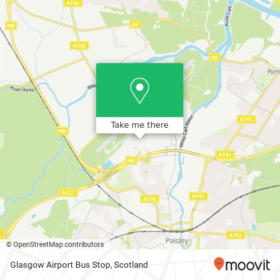 Glasgow Airport Bus Stop map
