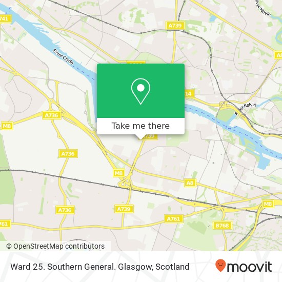 Ward 25. Southern General. Glasgow map