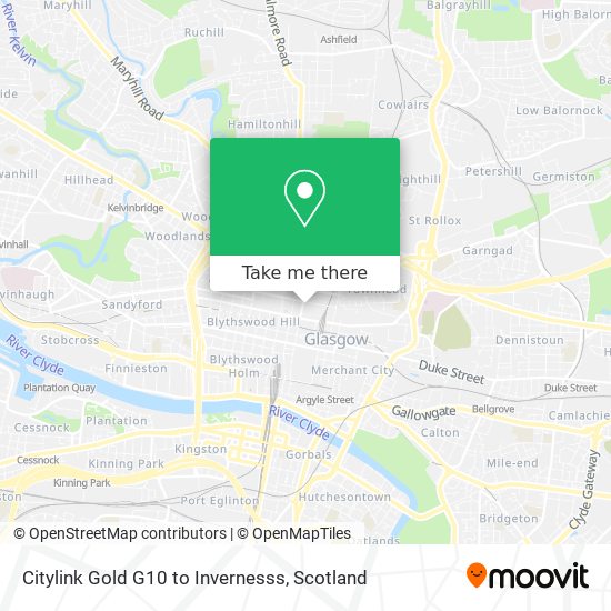 Citylink Gold G10 to Invernesss map