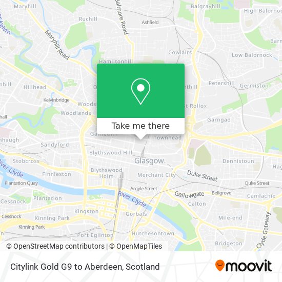Citylink Gold G9 to Aberdeen map