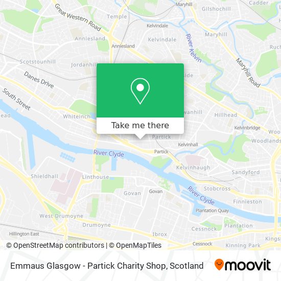 Emmaus Glasgow - Partick Charity Shop map