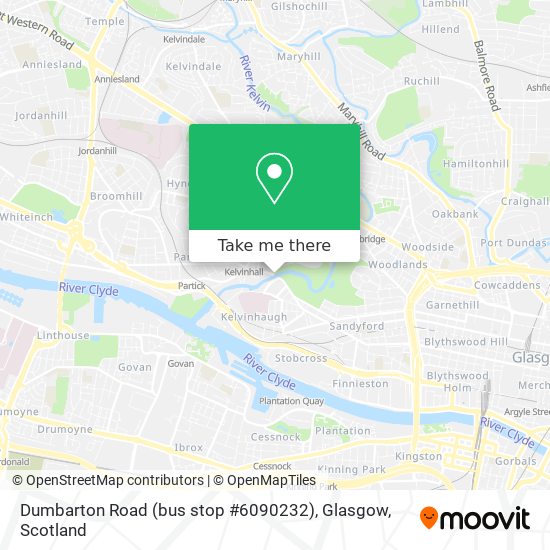 Dumbarton Road (bus stop #6090232), Glasgow map