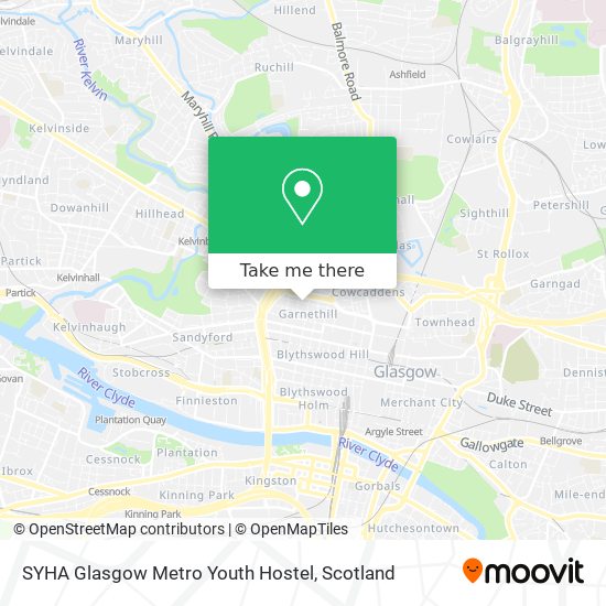 SYHA Glasgow Metro Youth Hostel map