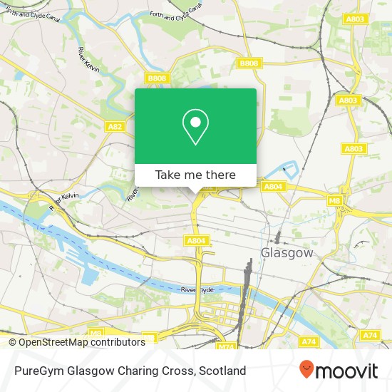 PureGym Glasgow Charing Cross map