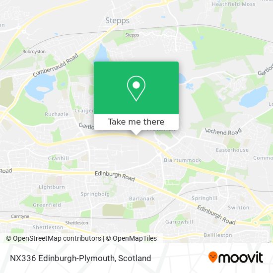 NX336 Edinburgh-Plymouth map