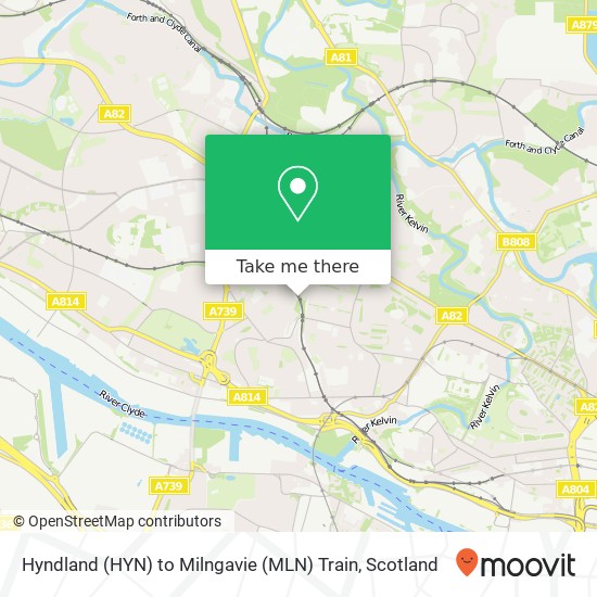 Hyndland (HYN) to Milngavie (MLN) Train map