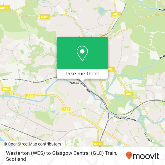 Westerton (WES) to Glasgow Central (GLC) Train map