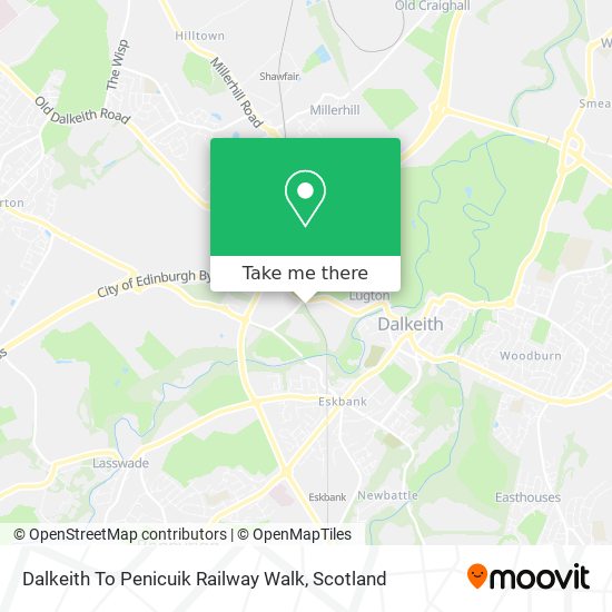 Dalkeith To Penicuik Railway Walk map