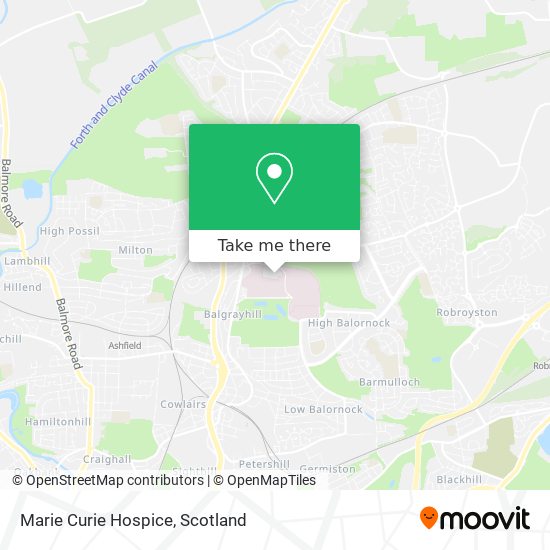 Marie Curie Hospice map