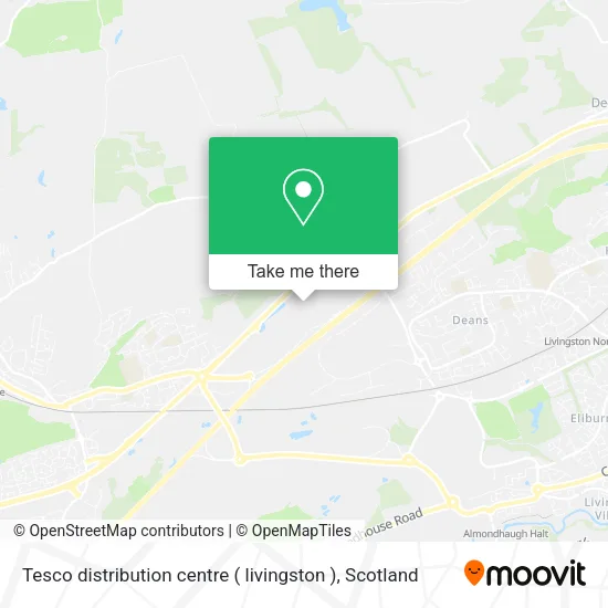 Tesco distribution centre ( livingston ) map