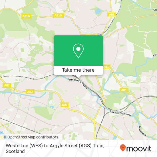 Westerton (WES) to Argyle Street (AGS) Train map