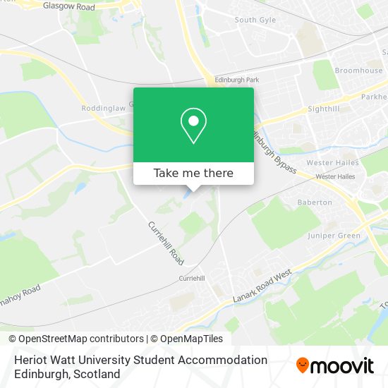 Heriot Watt University Student Accommodation Edinburgh map