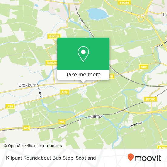 Kilpunt Roundabout Bus Stop map