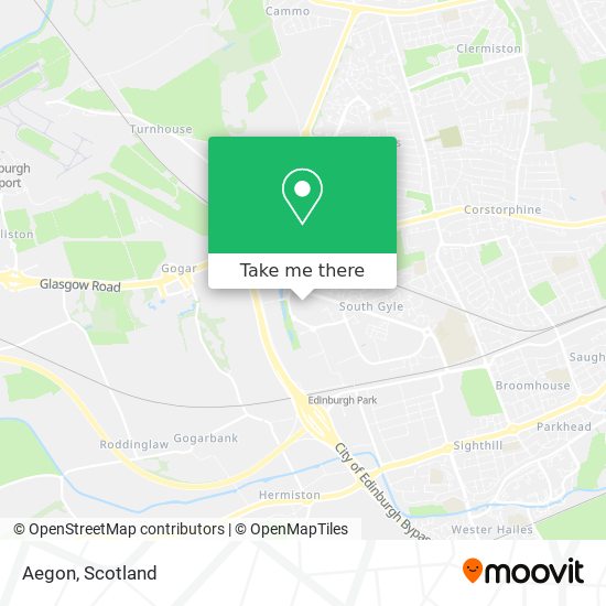 How to get to Aegon in Edinburgh by bus, train or light rail?