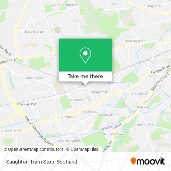 Saughton Tram Stop map