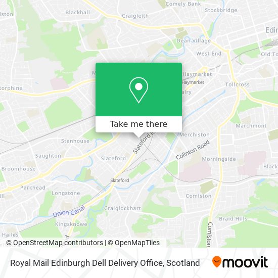 Royal Mail Edinburgh Dell Delivery Office map